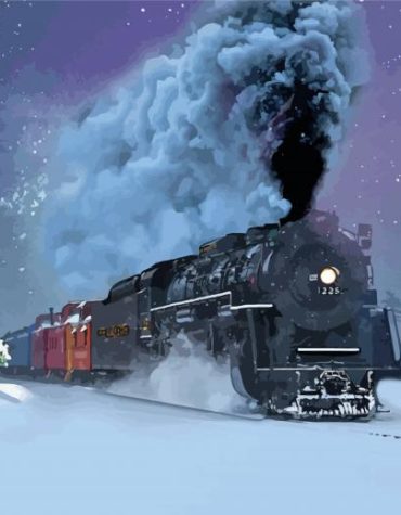 Polar Express Winter Train Paint By Numbers