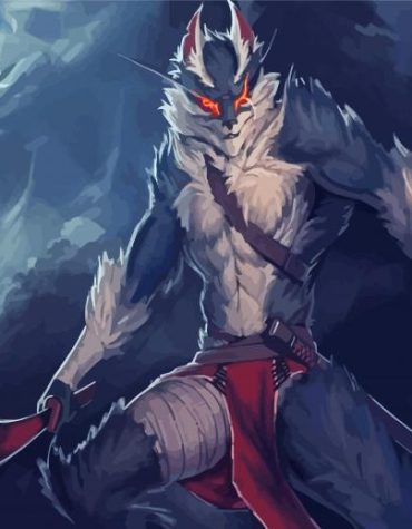 The Samurai Wolf Fantasy Paint By Numbers