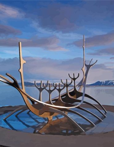 Sun Voyager Icelandic Seascape Paint By Numbers