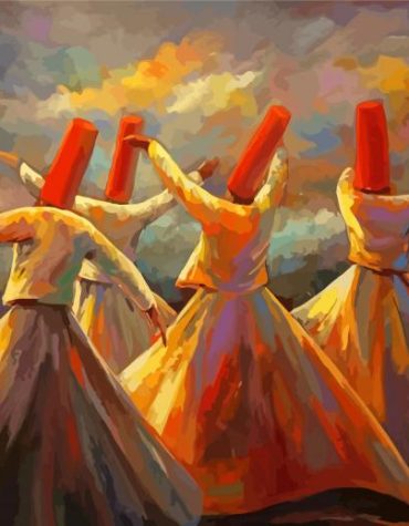Whirling Dervishes Sufi Art Paint By Numbers