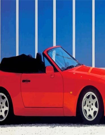 Red Porsche 944 Classic Car Paint By Numbers