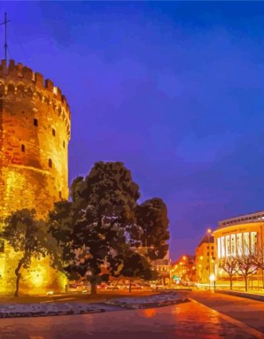 Thessaloniki Nightscape Paint By Numbers