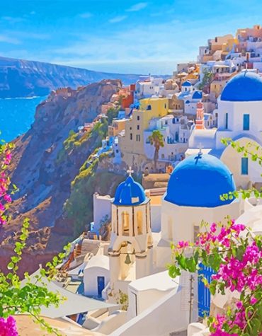 Thira Santorini Greece View Paint By Numbers