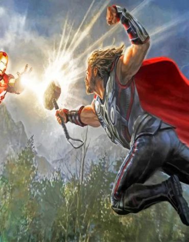 Thor and Iron Man Marvel Paint By Numbers