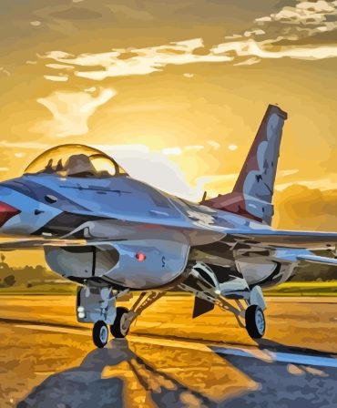 Thunderbird Jet Sunset Paint By Numbers