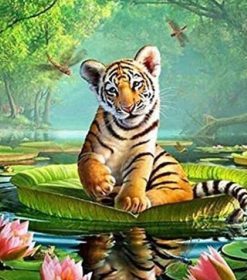 Swimming Tiger Art Paint By Numbers