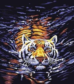 Tiger in Water Paint By Numbers