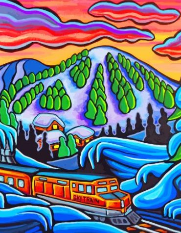 Mountain Train Railway Paint By Numbers