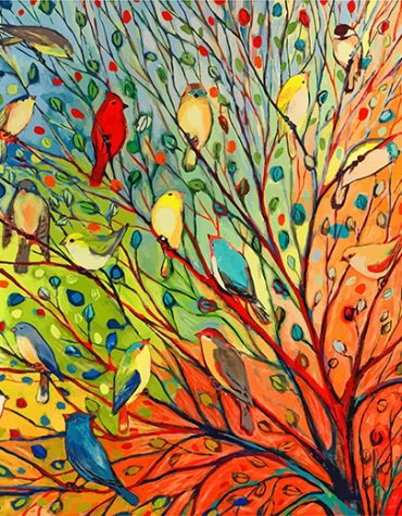 Colorful Tree Birds Paint By Numbers