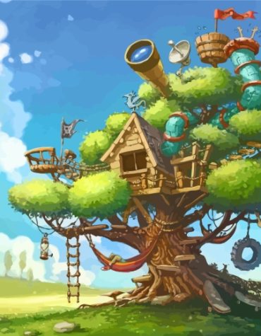Fantasy Tree House Paint By Numbers
