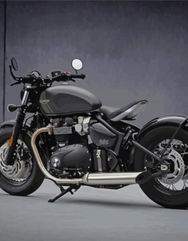 Black Triumph Motorbike Paint By Numbers