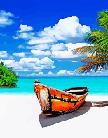 Tropical Beach Seascape Paint By Numbers