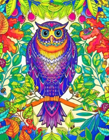 Tropical Owl Mandala Paint By Numbers