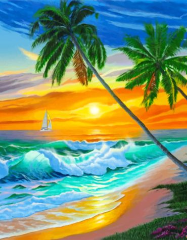 Tropical Beaches Wave Paint By Numbers
