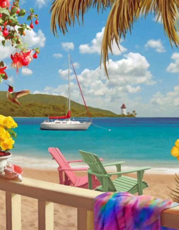 Tropical Island Seascape Paint By Numbers