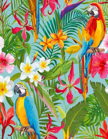 Tropical Parrots Paint By Numbers