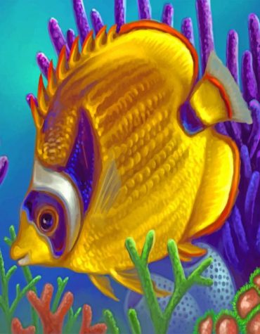 Tropical Undersea Yellow Fish Paint By Numbers