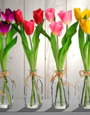 Tulip Flowers Vase Paint By Numbers
