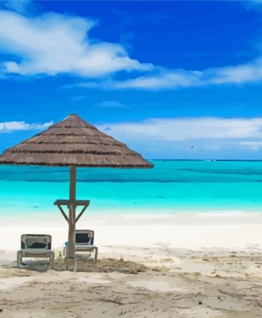 Turquoise Turks And Caicos Seascape Paint By Numbers