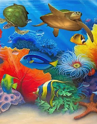Turtles and Coral Reef Paint By Numbers
