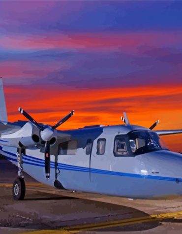 Twin Commander Aircraft Scenery Paint By Numbers