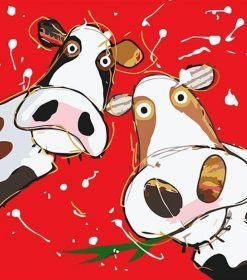 Red Cows Calf Paint By Numbers