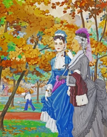 Victorian Women in Park Paint By Numbers