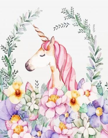 Unicorn Fantasy Flowers Paint By Numbers