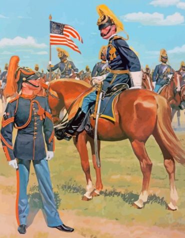 Vintage U.S. Cavalry Horses Paint By Numbers