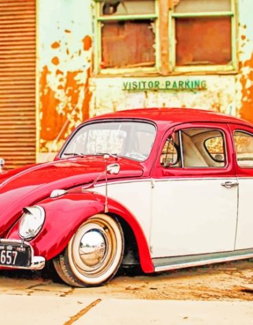 Vintage Red VW Bug Paint By Numbers