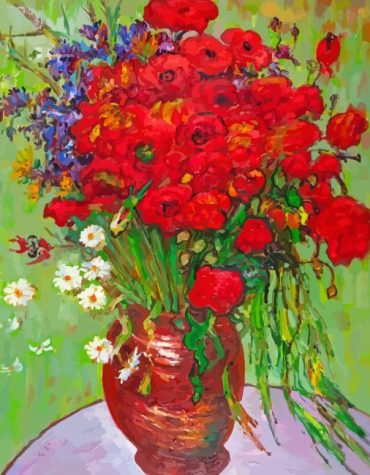 Van Gogh Poppy Vase Floral Paint By Numbers