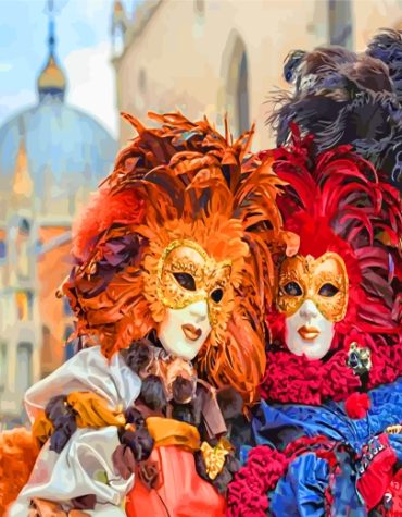 Venice Carnival Masks Paint By Numbers