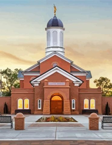 Utah Vernal Temple Sunset Paint By Numbers