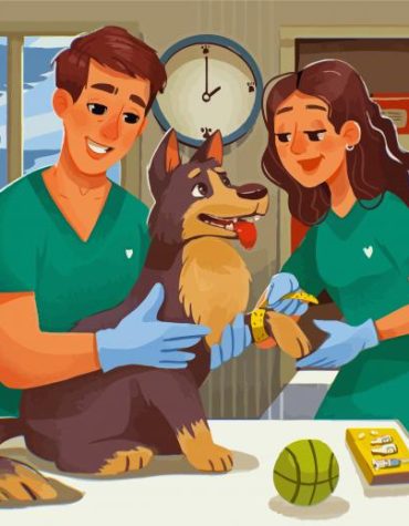 Cartoon Veterinarian Dogs Paint By Numbers