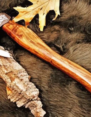 Golden Leaf Vikings Haches Paint By Numbers