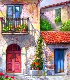 Greek Villa Santorini Paint By Numbers