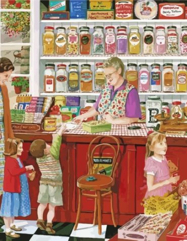 Vintage Candy Store Delights Paint By Numbers