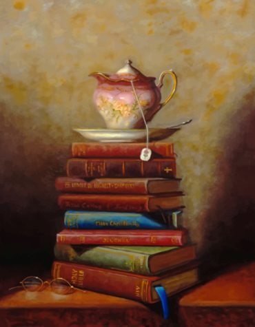 Vintage Books and Coffee Cup Paint By Numbers