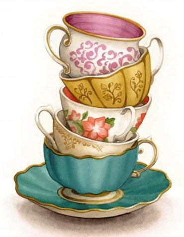 Vintage Tea Cups Paint By Numbers