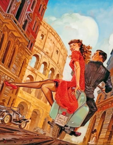 Vintage Romantic Getaway Rome Paint By Numbers
