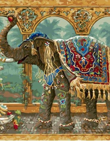 Vintage Bull Elephant Paint By Numbers