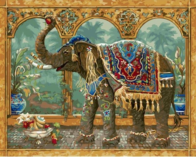 Vintage Bull Elephant Paint By Numbers