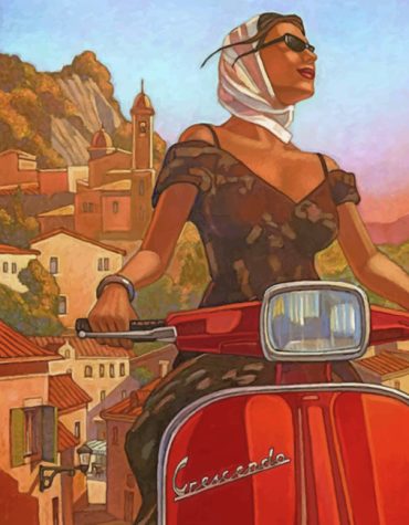 Vintage Vespa Ride Paint By Numbers
