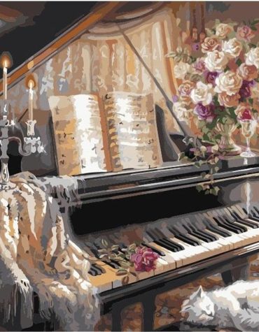 Vintage Piano Instrument Paint By Numbers