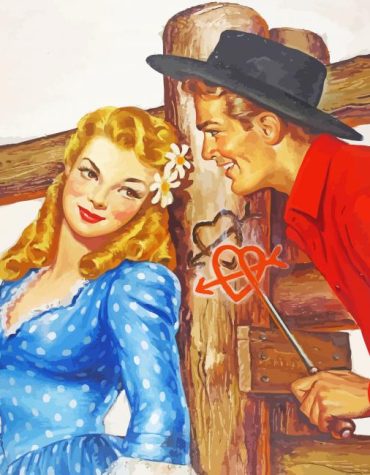 Romantic Vintage Western Lovers Paint By Numbers