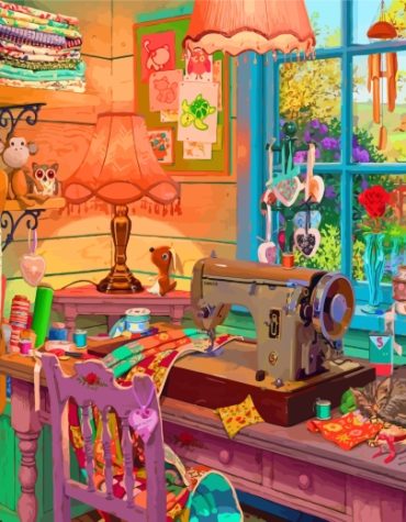 Vintage Sewing Machine Paint By Numbers