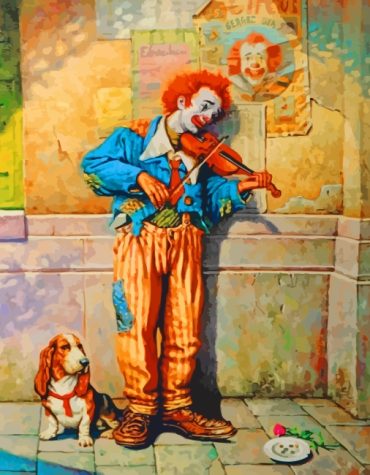 Violinist Clown Painting Paint By Numbers