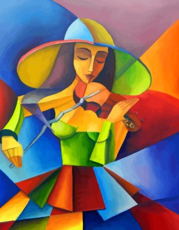 Violinist Abstract Masterpiece Paint By Numbers