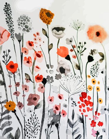 Floral Aesthetic Wall Paint By Numbers