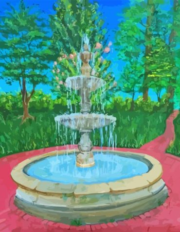 Tranquil Water Fountain Paint By Numbers